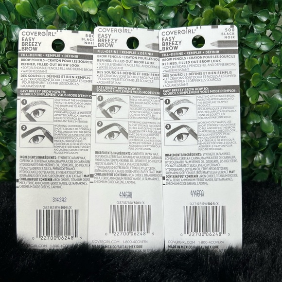 COVERGIRL Easy Breezy Brow Fill + Define Pencils 500 Black 3-Pack with Sharpener - Picture 6 of 6